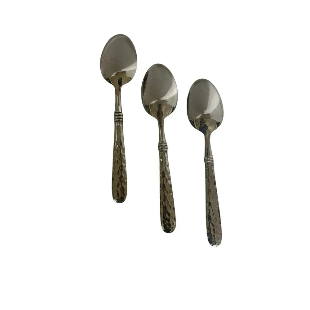 CAMBRIDGE MAJESTY HAMMERED STAINLESS FLATWARE SERVING SPOON- Hard To Find